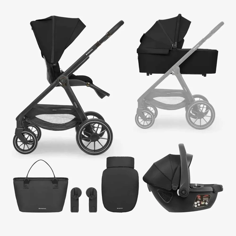 KikkaBoo® Dječja kolica s košarom 3u1 Modena Black