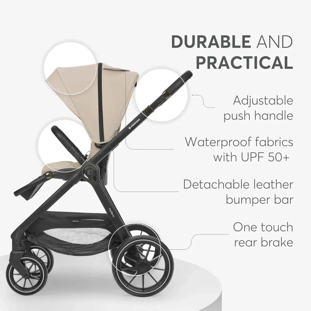 KikkaBoo® Dječja kolica s košarom 3u1 Modena Beige