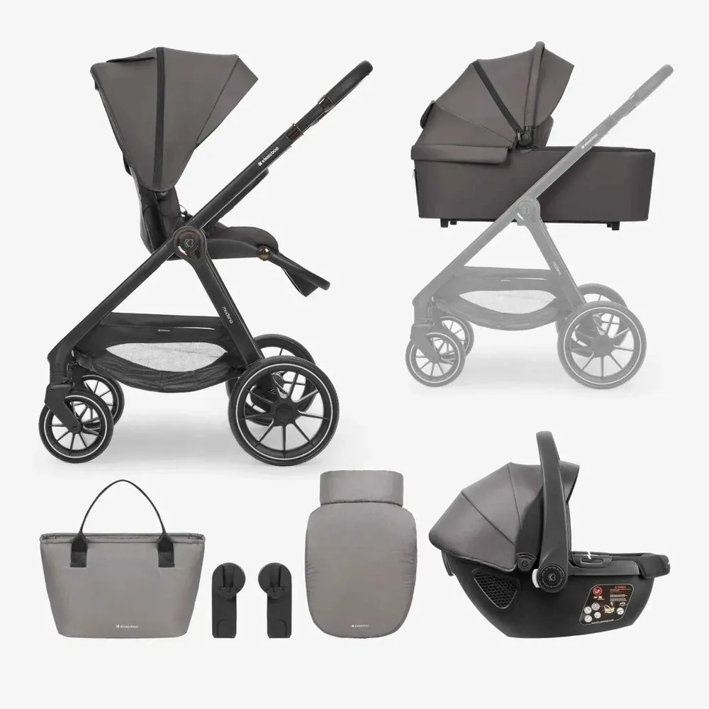 KikkaBoo® Dječja kolica s košarom 3u1 Modena Dark Grey