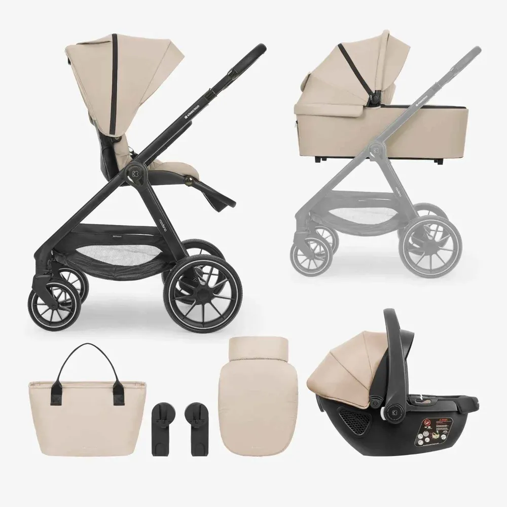 KikkaBoo® Dječja kolica s košarom 3u1 Modena Beige