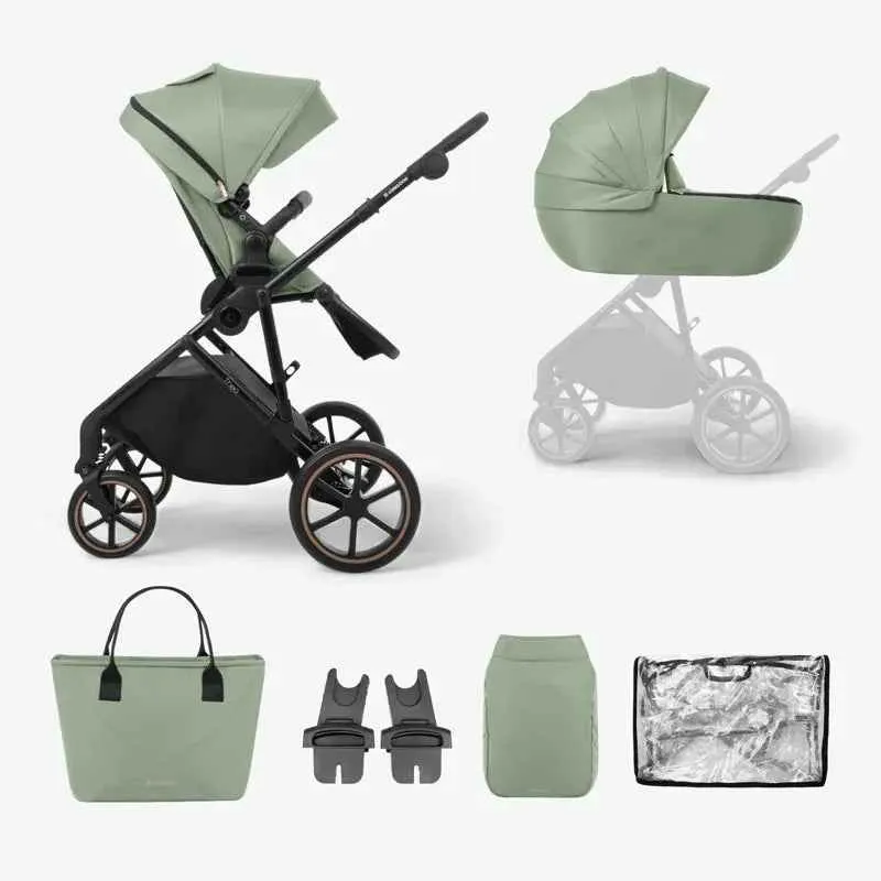 KikkaBoo® Dječji kolica s košarom 2u1 Thea Army Green