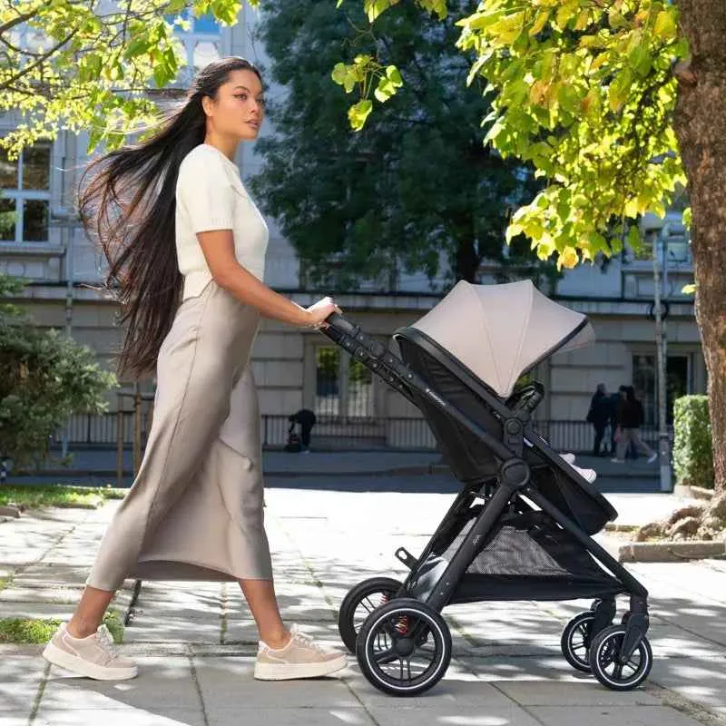 KikkaBoo® Dječji kolica s košarom 3u1 Ava Black