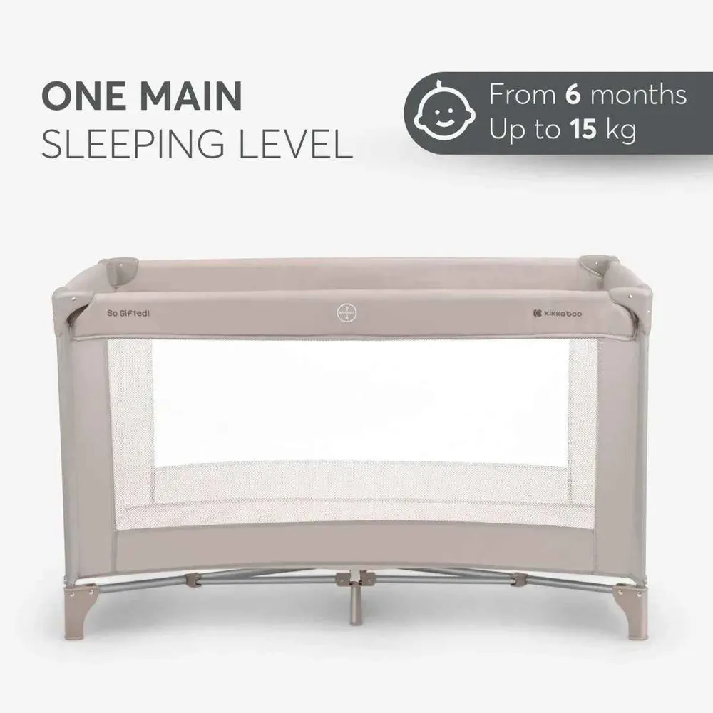 KikkaBoo® Prijenosan krevetić 1 level 125x65 So Gifted Beige