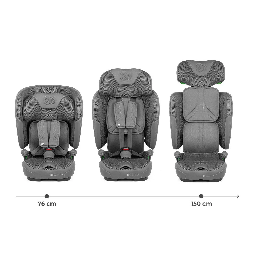 Kinderkraft autosjedalica FIX2GO i-Size 9-36 kg (76-150 cm), Grey