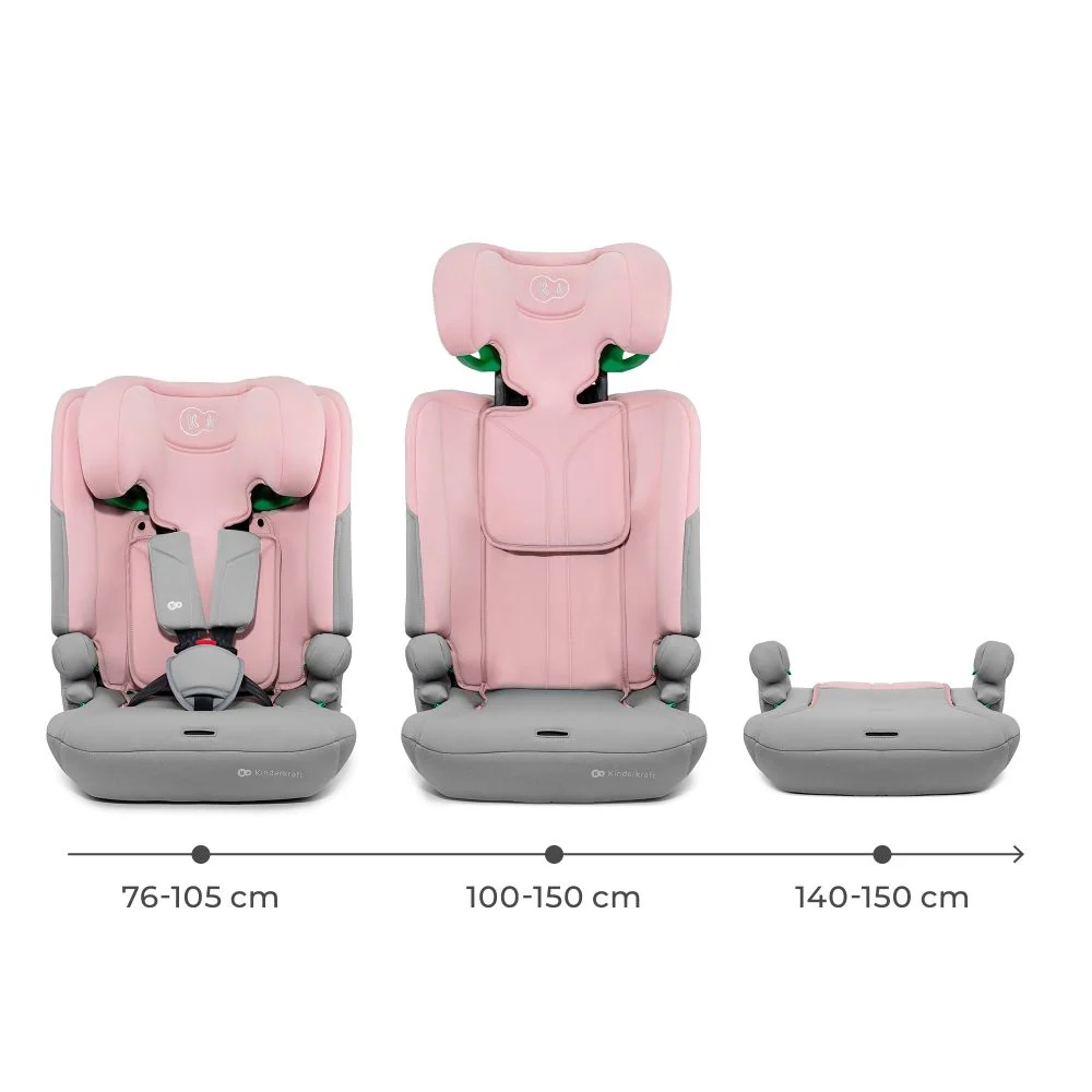 Kinderkraft autosjedalica I-COMFY i-Size 9-36 kg (76-150 cm), Pink