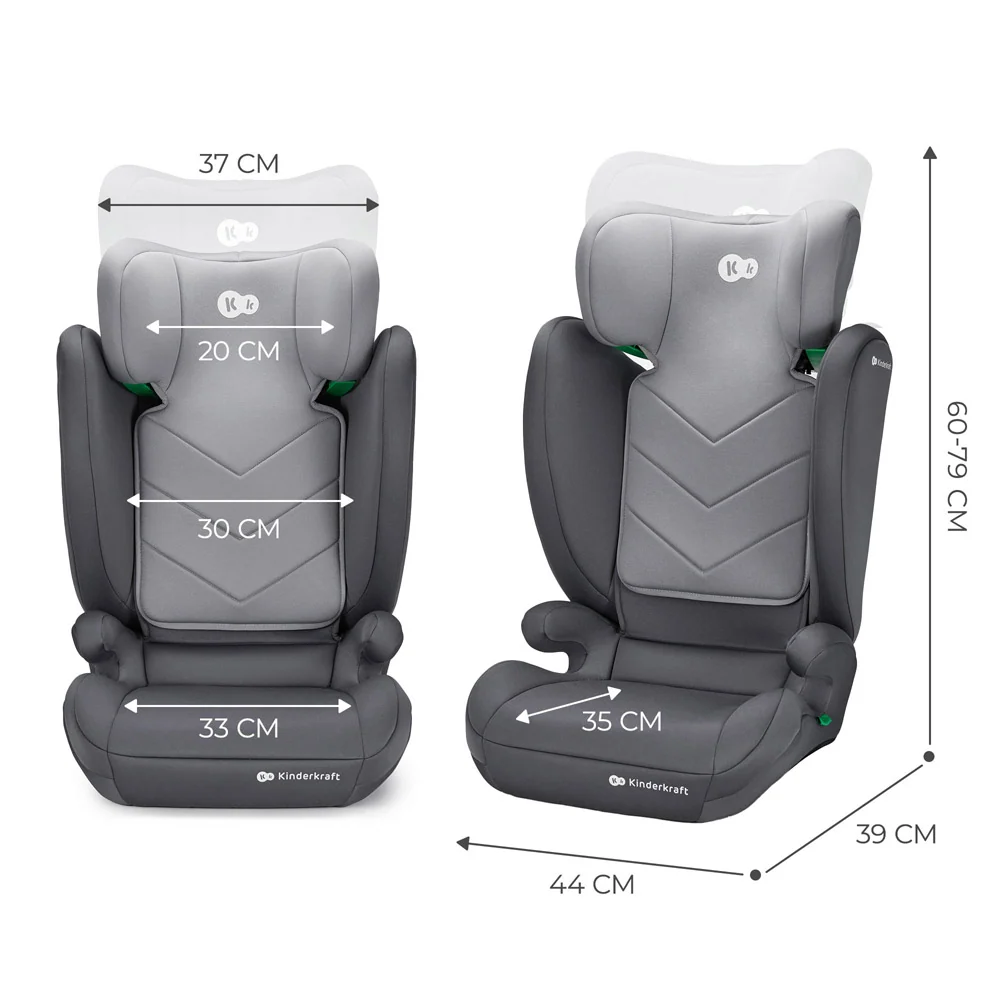 Kinderkraft autosjedalica I-Spark i-Size 15-36 kg (100-150 cm), Grey