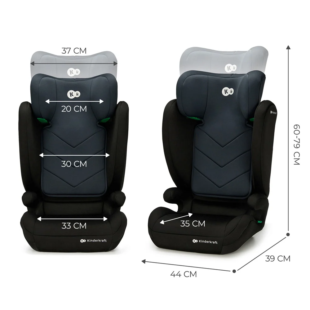 Kinderkraft autosjedalica I-Spark i-Size 15-36 kg (100-150 cm), Black