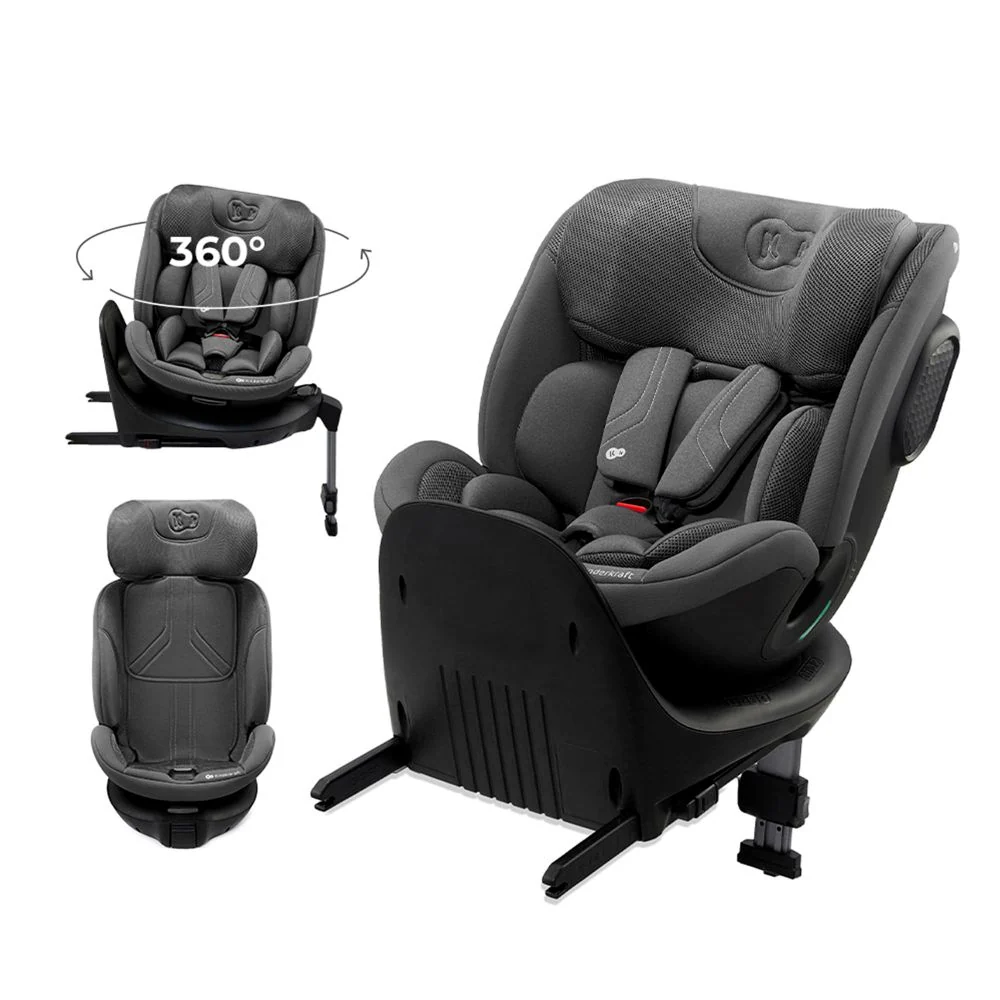 Kinderkraft autosjedalica XRIDER 2 i-Size 0-36 kg (40-150 cm) 360, siva