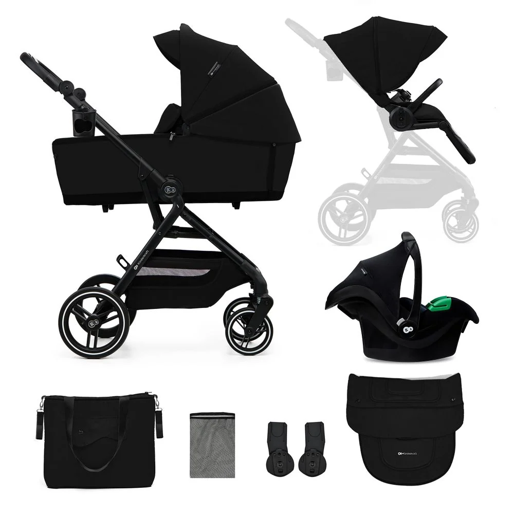 Kinderkraft dječja kolica Yoxi MINK PRO 3u1, Pure Black