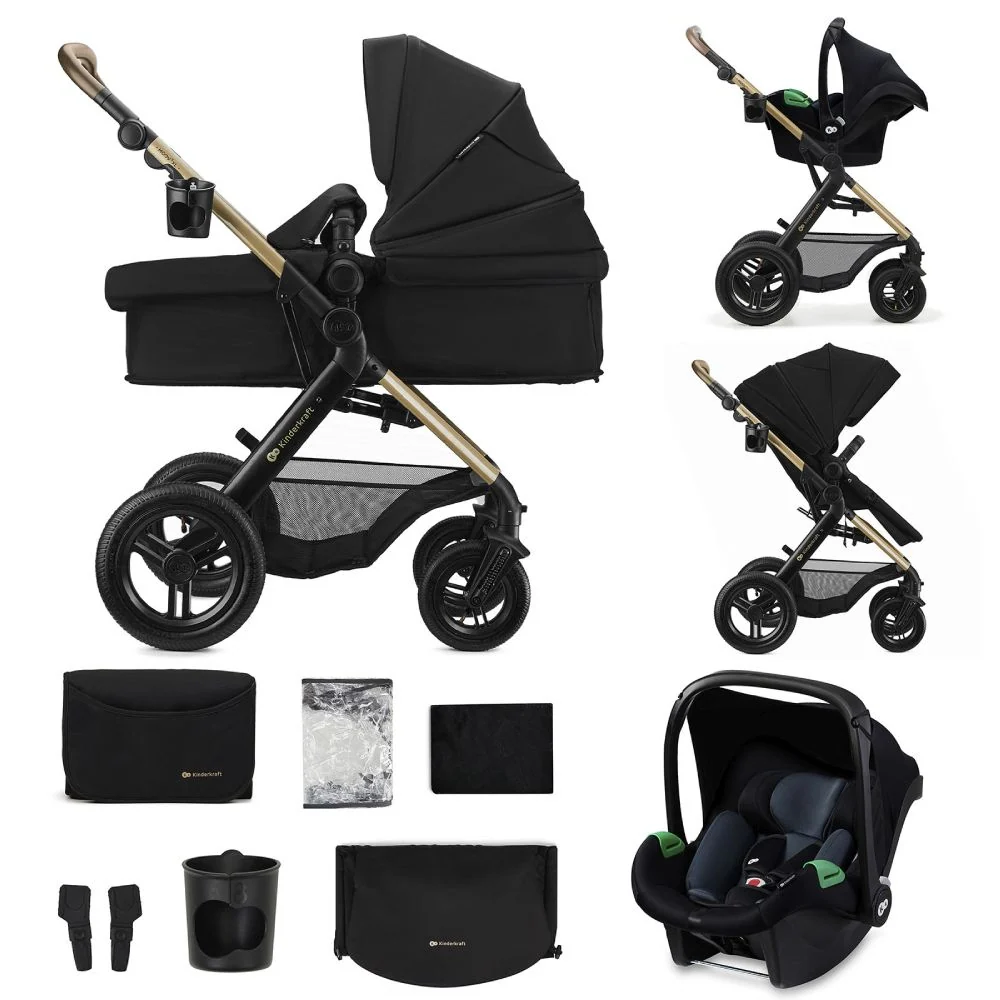 Kinderkraft Kolica Moov 2 XL 3u1 MINK PRO, Pure Black