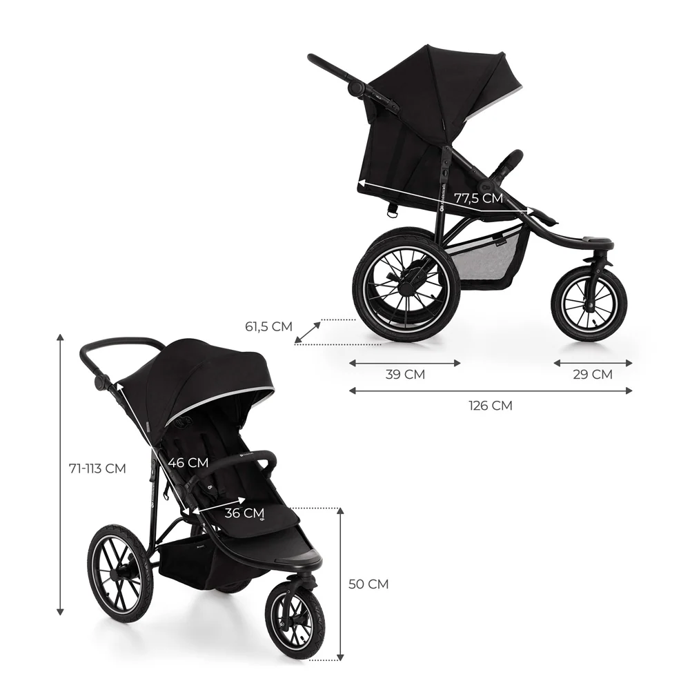 Kinderkraft sportska kolica s tri kotač HELSI 2, Black