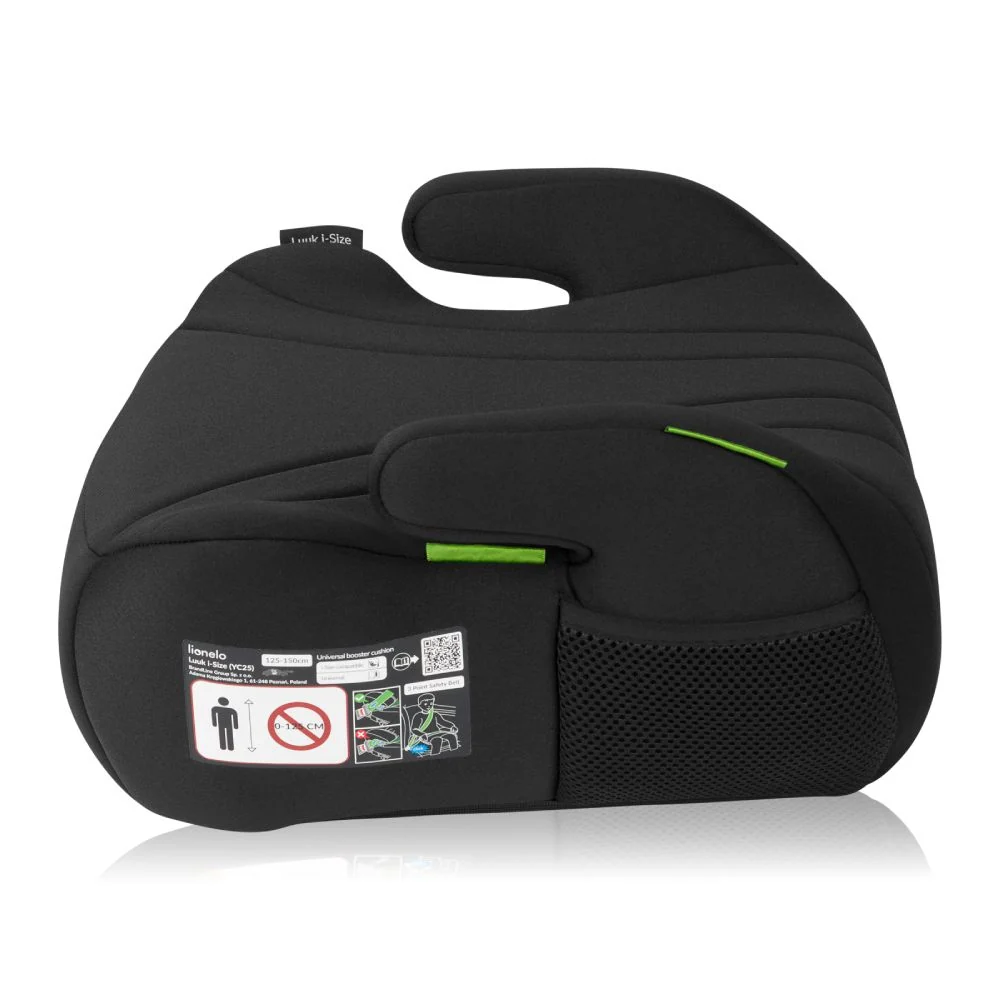 Lionelo Luuk booster/sjedalo za auto i-Size 15-36 kg (125-150 cm), Black