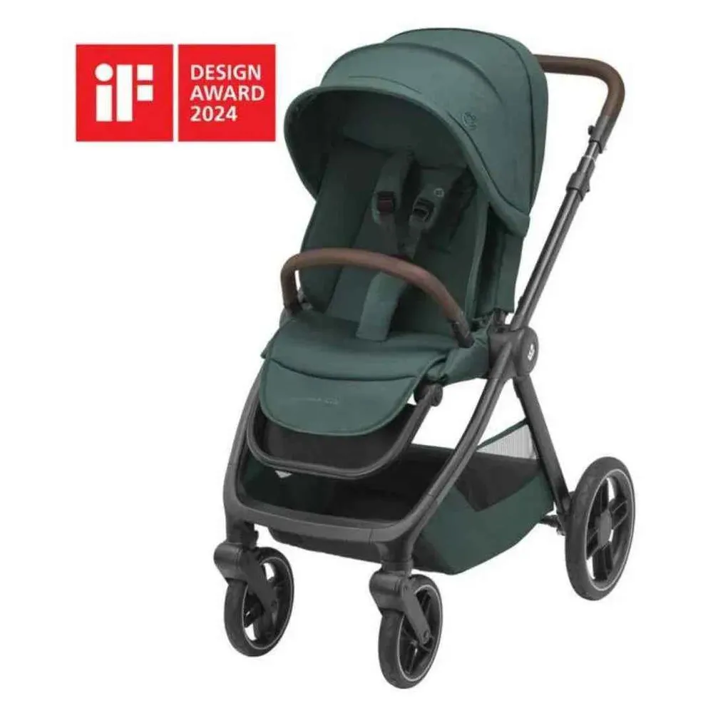 Maxi Cosi® Dječja kolica s sjedalom dark frame + dark brown leather Oxford Essential Green