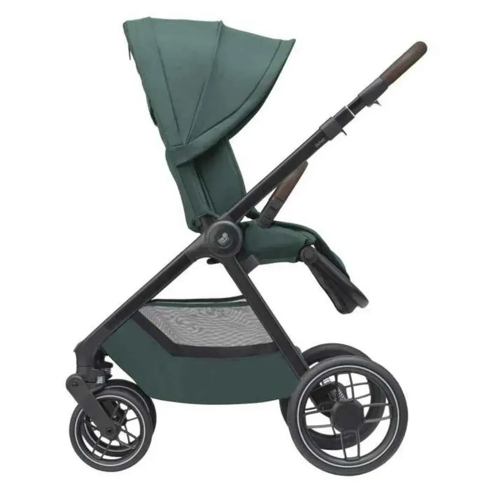 Maxi Cosi® Dječja kolica s sjedalom dark frame + dark brown leather Oxford Essential Green