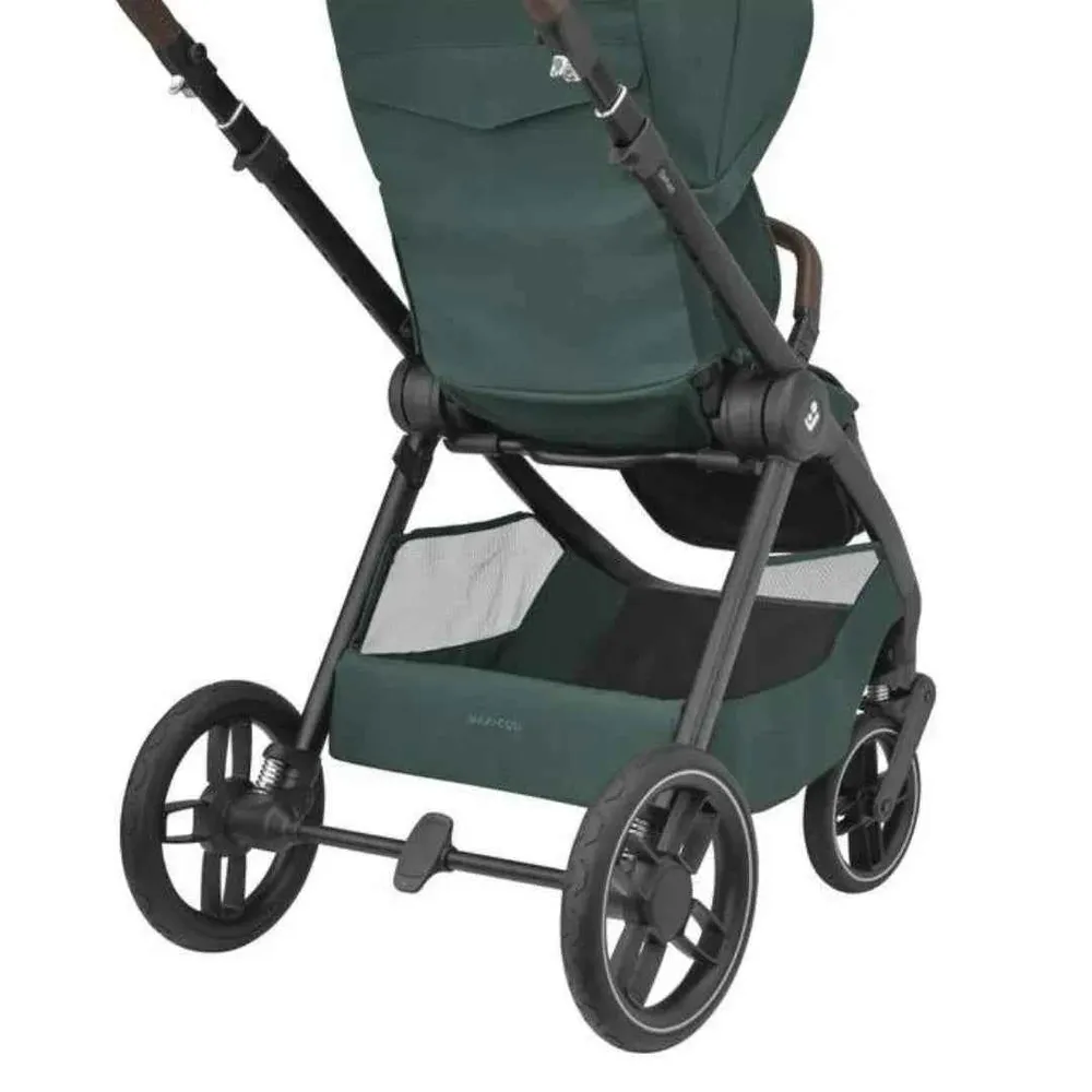 Maxi Cosi® Dječja kolica s sjedalom dark frame + dark brown leather Oxford Essential Green