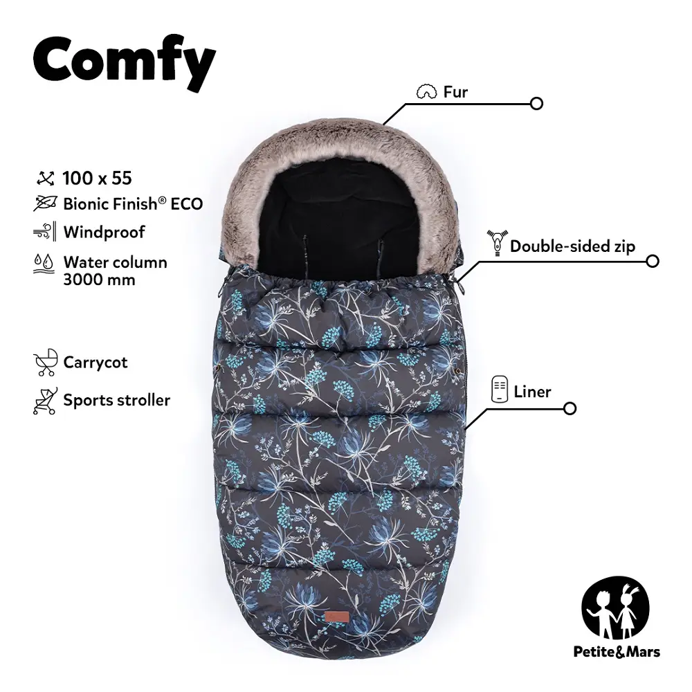 PETITE&MARS Footmuff Comfy 4 u 1 zimska vreć za kolica, Elegant Caramel/Beige