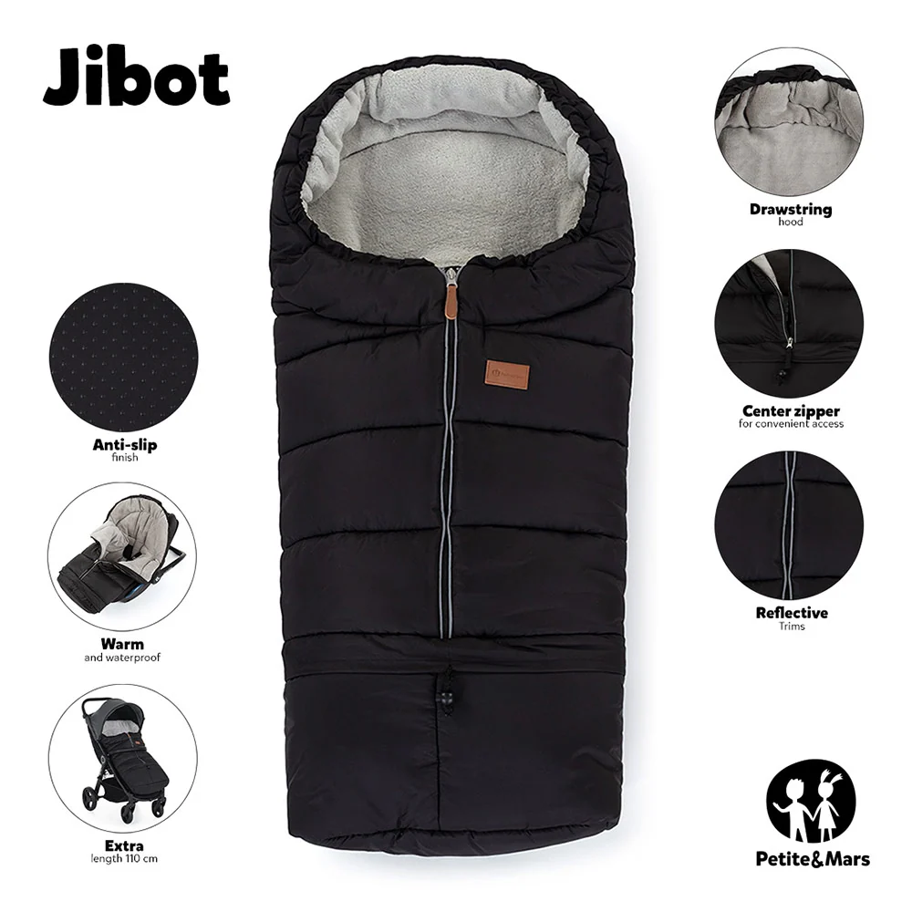 PETITE&MARS Footmuff Jibot 3 u 1 zimska vreć za kolica, Quiet Grey