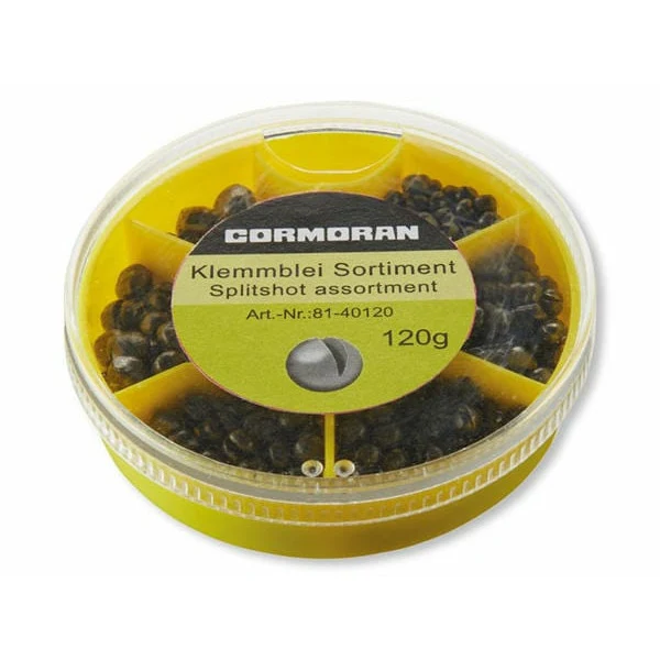 Cormoran Split Shot Assortment 120g (0.10g-0.64g), 6 Compartments