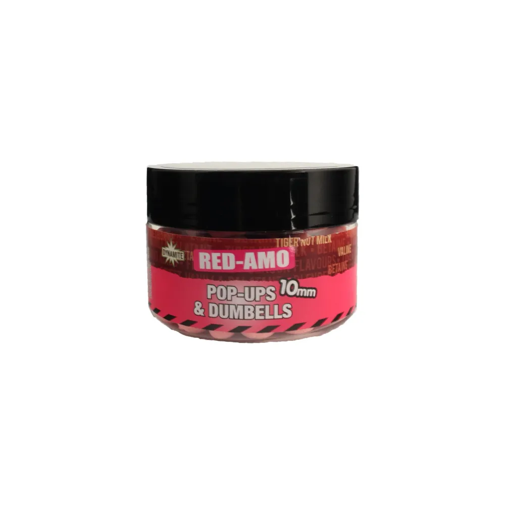 Dynamite Bait Red-Amo Fluro Pink Pop-Up + Dumbells 10mm