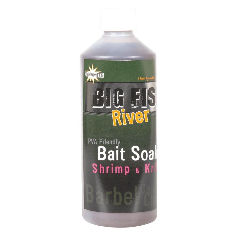 Dynamite Baits Big Fish River Bait Soak - Shrimp/Krill Soak 500ml