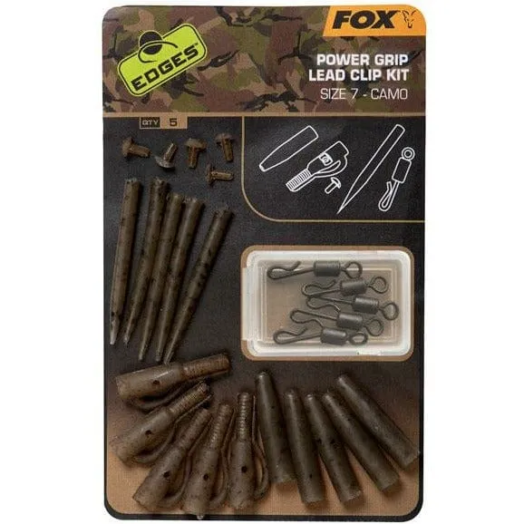 FOX Edges Camo Power Grip Lead Clip Kit Size 7 - x5 CAC776