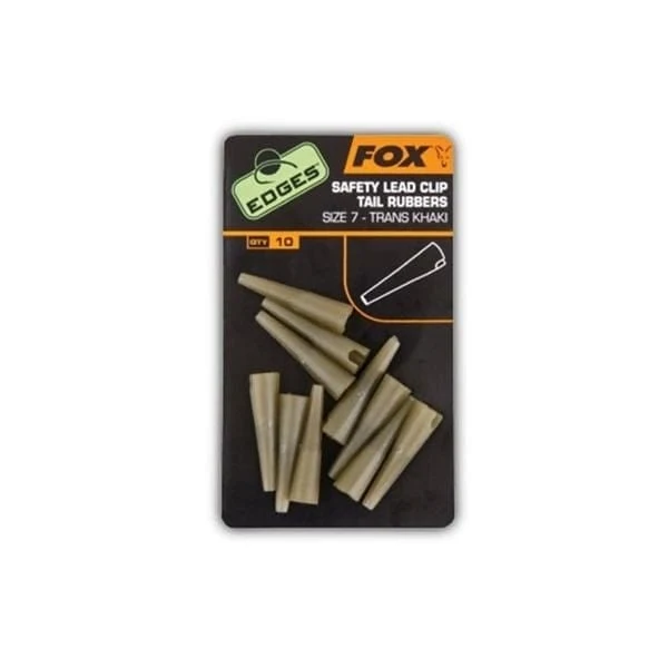 Fox Edges Lead Clip Tail Rubbers Size 7 Khaki
