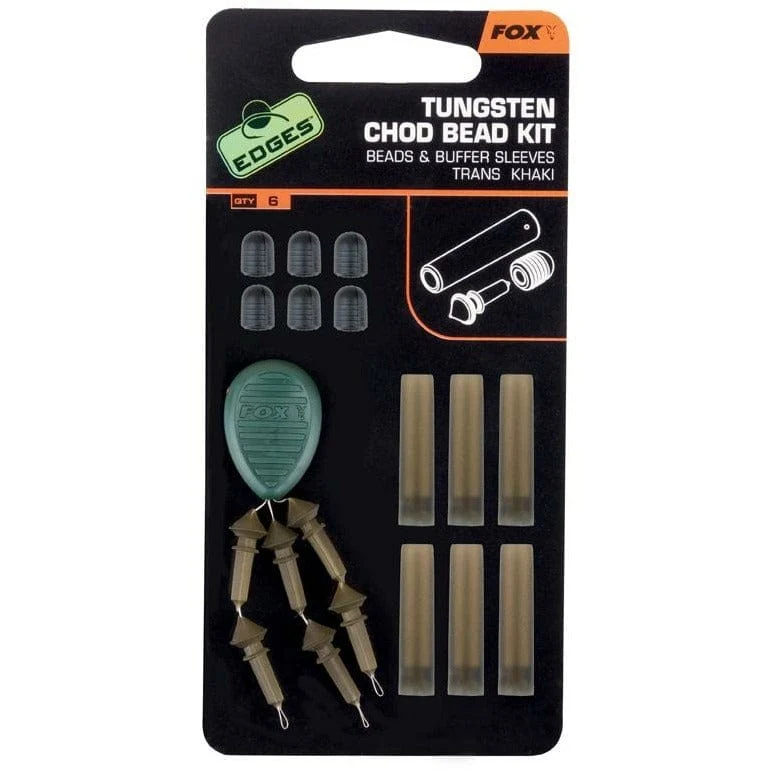 Fox Edges Tungsten Chod Bead Kit (6 Beads + Buffer Sleeves)