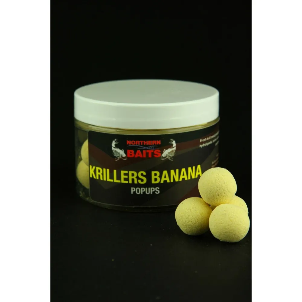 Northern Baits - Krillers Banana Popups 15mm Yellow Washed Out