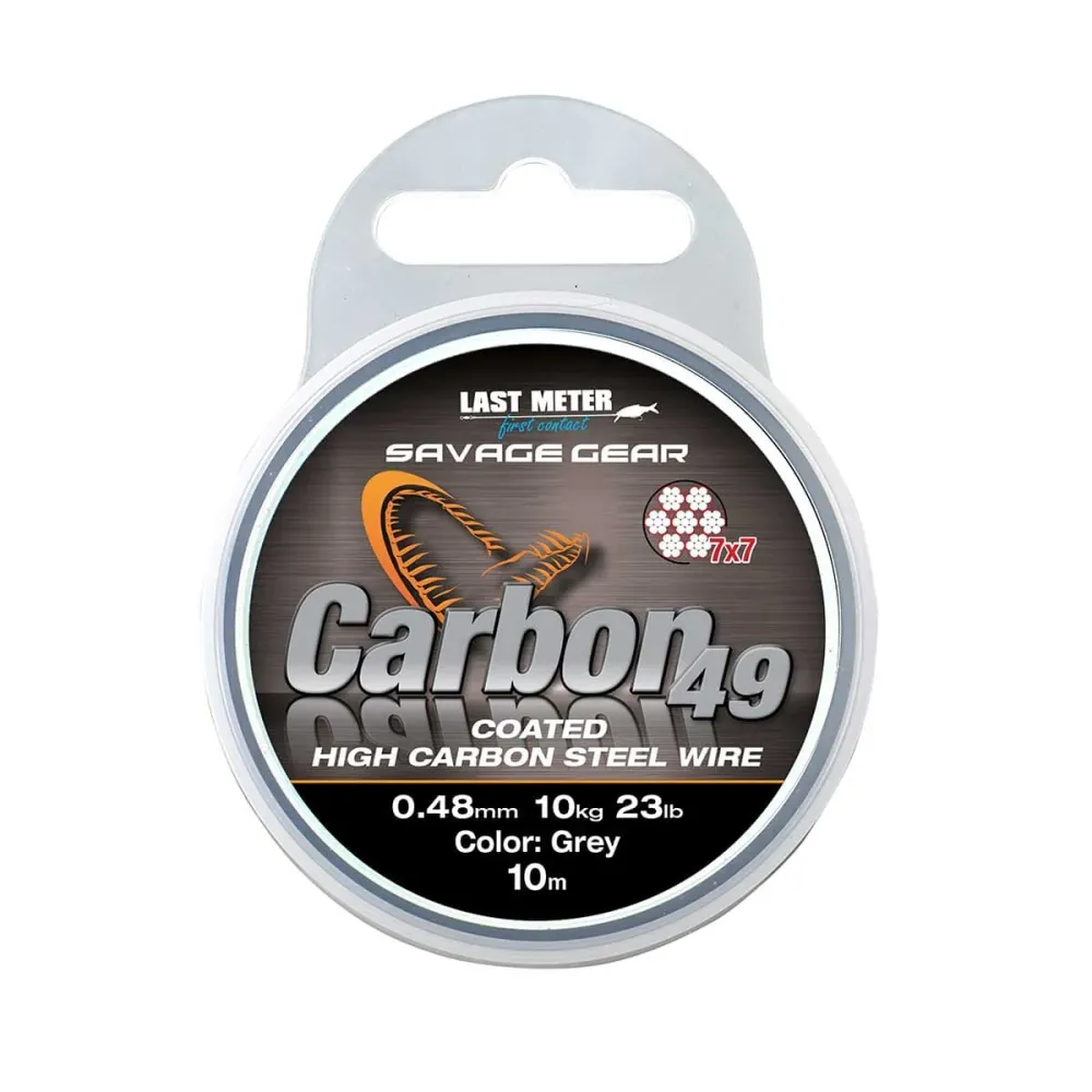 Savage Gear Carbon49 Coated Wire 0.48mm 11kg (24lb) Grey