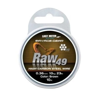 Savage Gear Raw49 0.54mm 23kg 50lb Uncoated Brown 10m