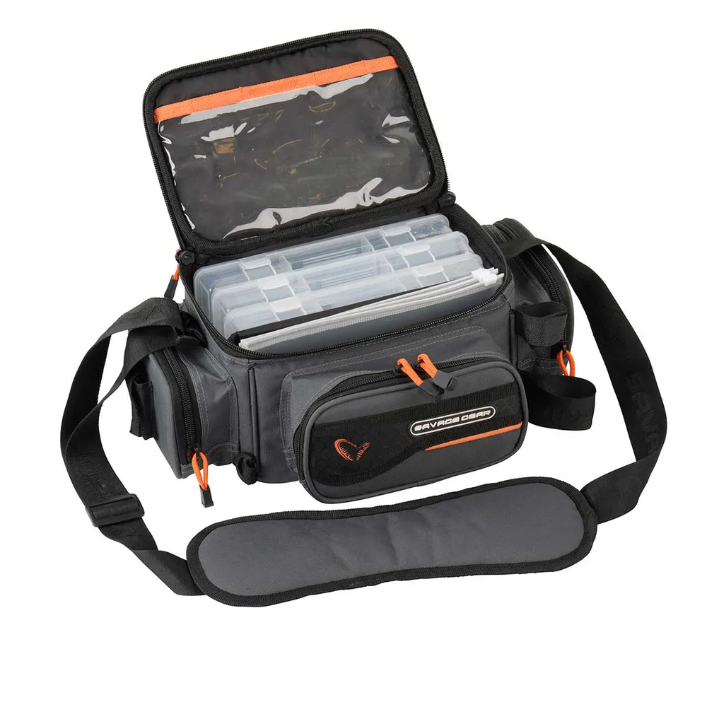 Savage Gear System Box Bag M 3 boxes & PP Bags ( 20x40x29cm )