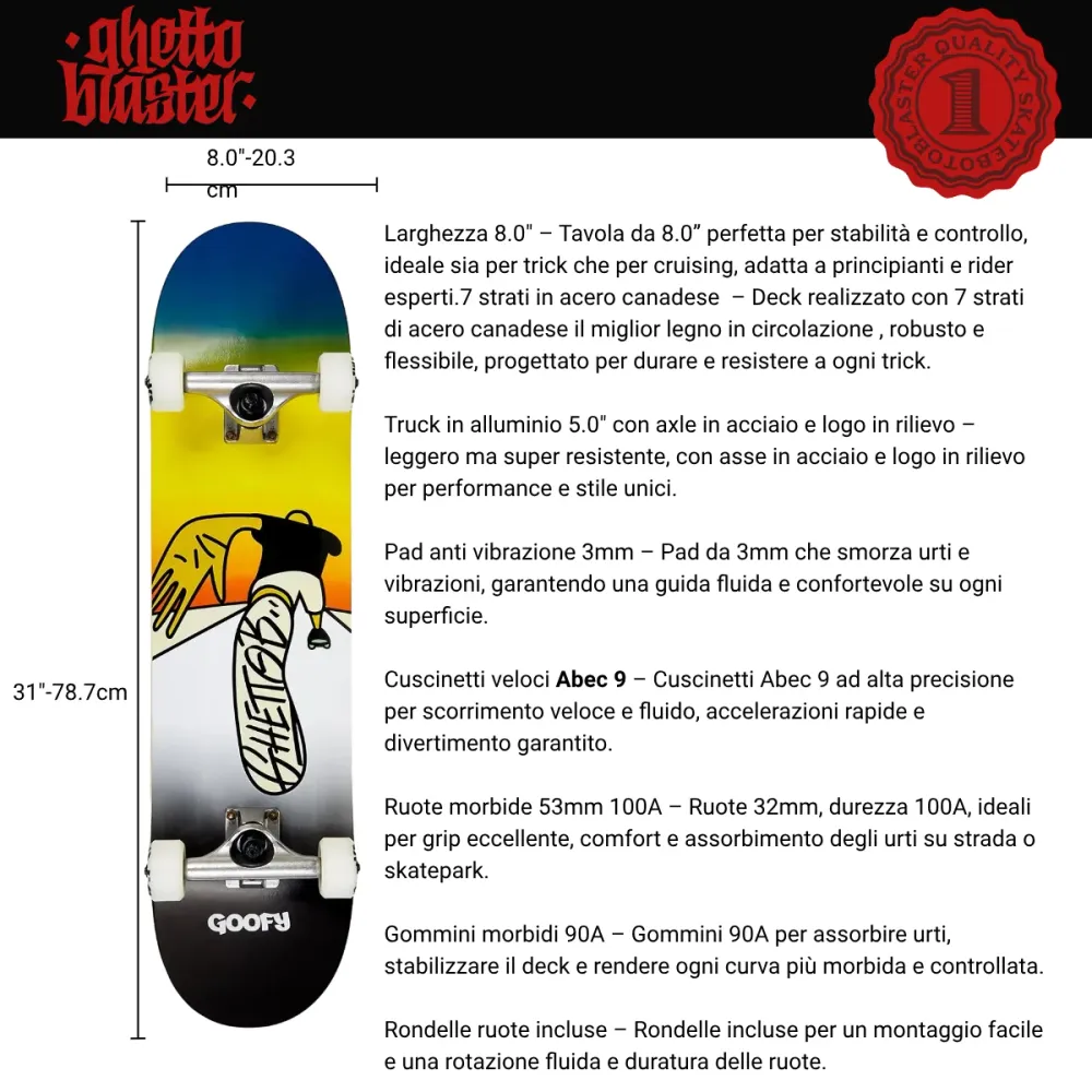 Skateboard Ghettoblaster za početak Push Goofy 8.0"