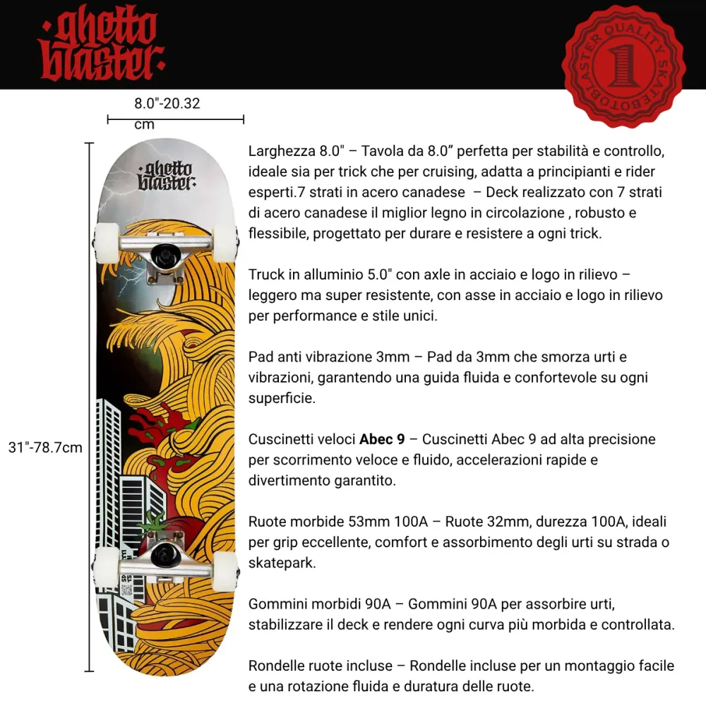Skateboard Ghettoblaster za početak Tsunami Thuinder 8.0"