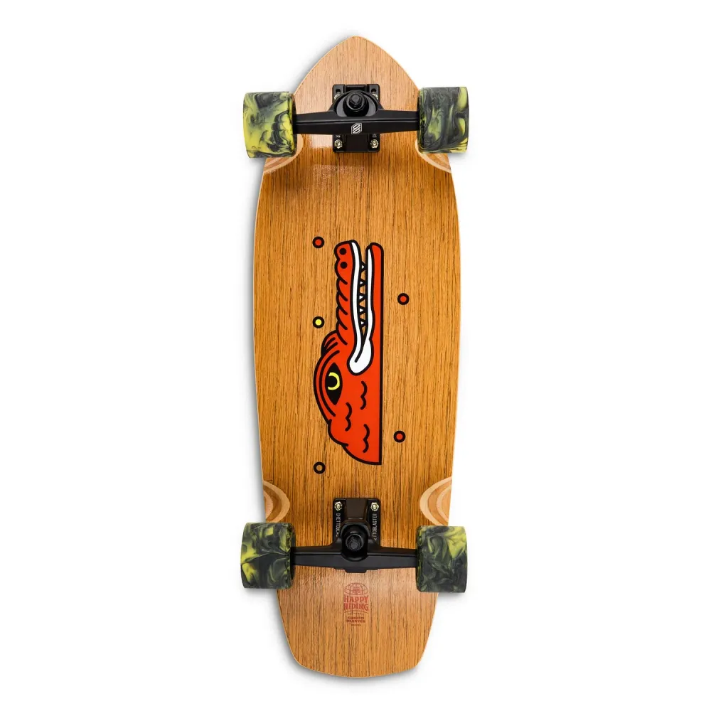 Skateboard Ghettoblaster Surfskate Teak Krokodil 30" 9.75"