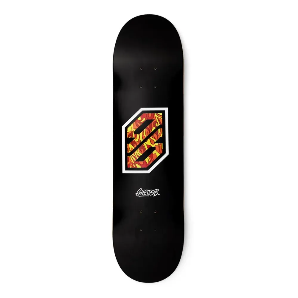 Tavola Skateboard Deck Ghettoblaster Pregripped Flame White 8.25"