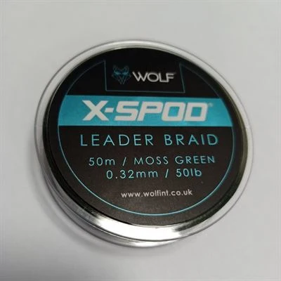 Wolf X-Spod Braided Shockleader Moss Green 50m