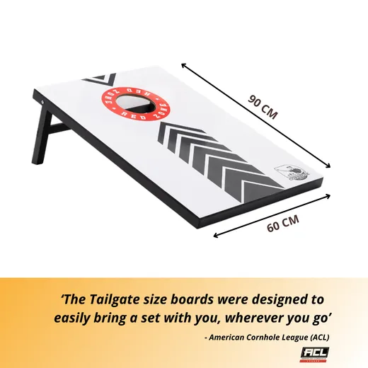 Kompletan set Cornhole 90x60 - Red Zone - 2x4 Cornhole vreće - uključujući torbu za nošenje.