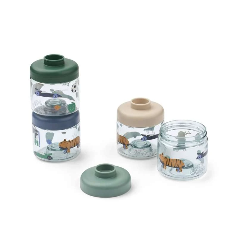 Kornjač Liewood Dominique Små Madbokse - Tritan - 4-pak - 100 ml - Fun/Beach Blue