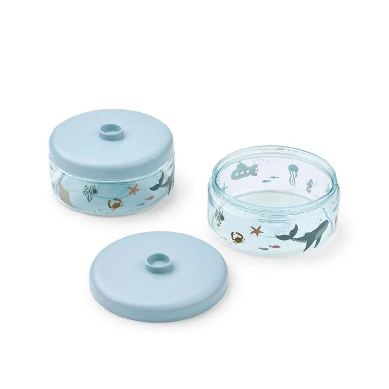 Liewood Dominique Madbokse - Tritan - 2-pak - 500 ml - Sea Creature/Sandy Toddlers