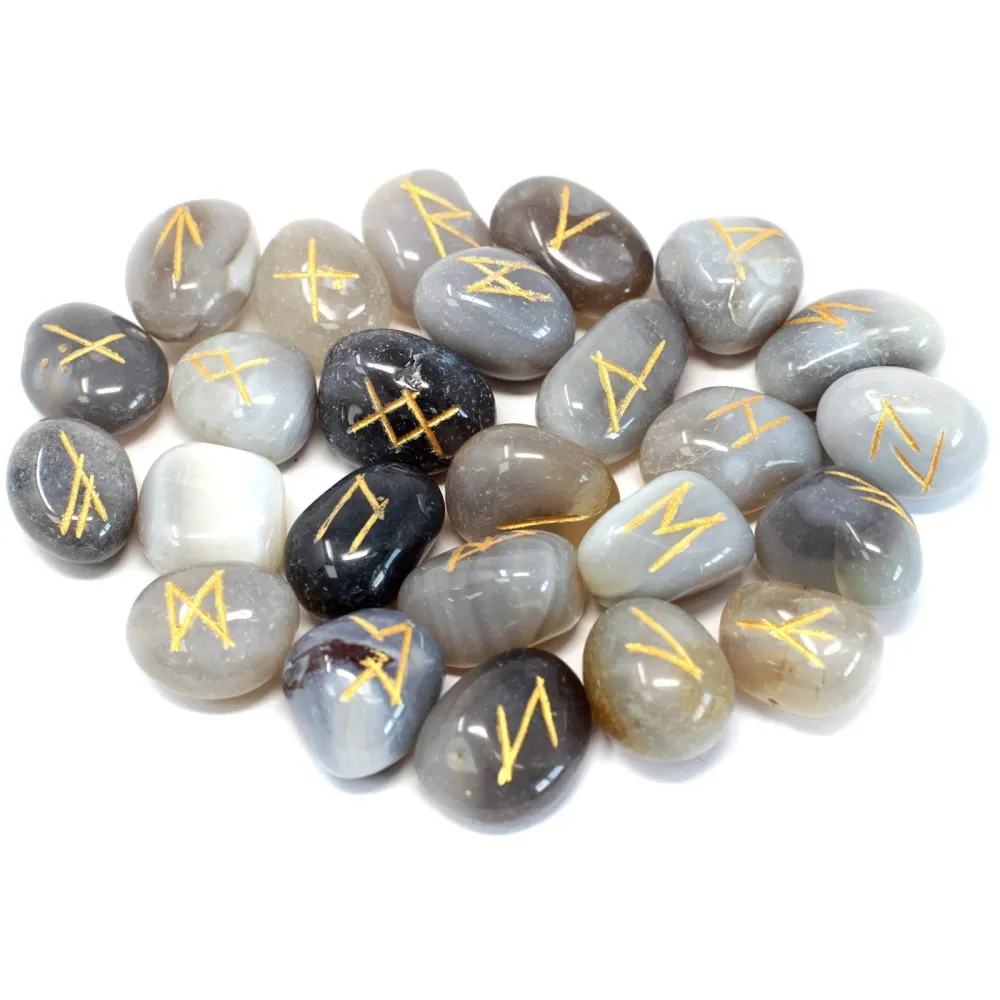 Set rune kamenja sivo žad 25 u vrećici