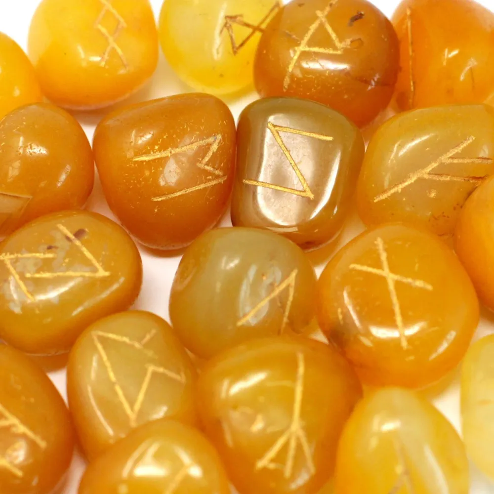 Žuti oniks rune kamenje set od 25 komada