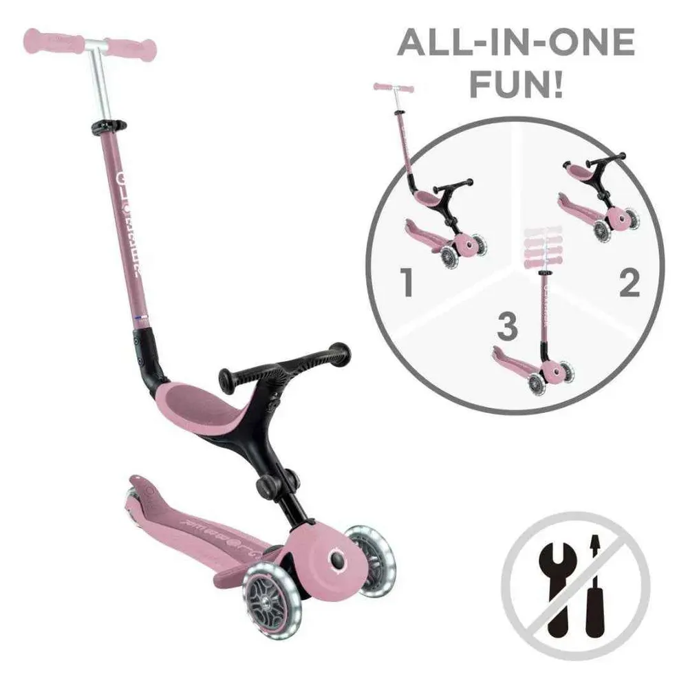 Globber® Sklopivi dječji skuter GO UP Active ECO s svjetlećim kotačima Berry
