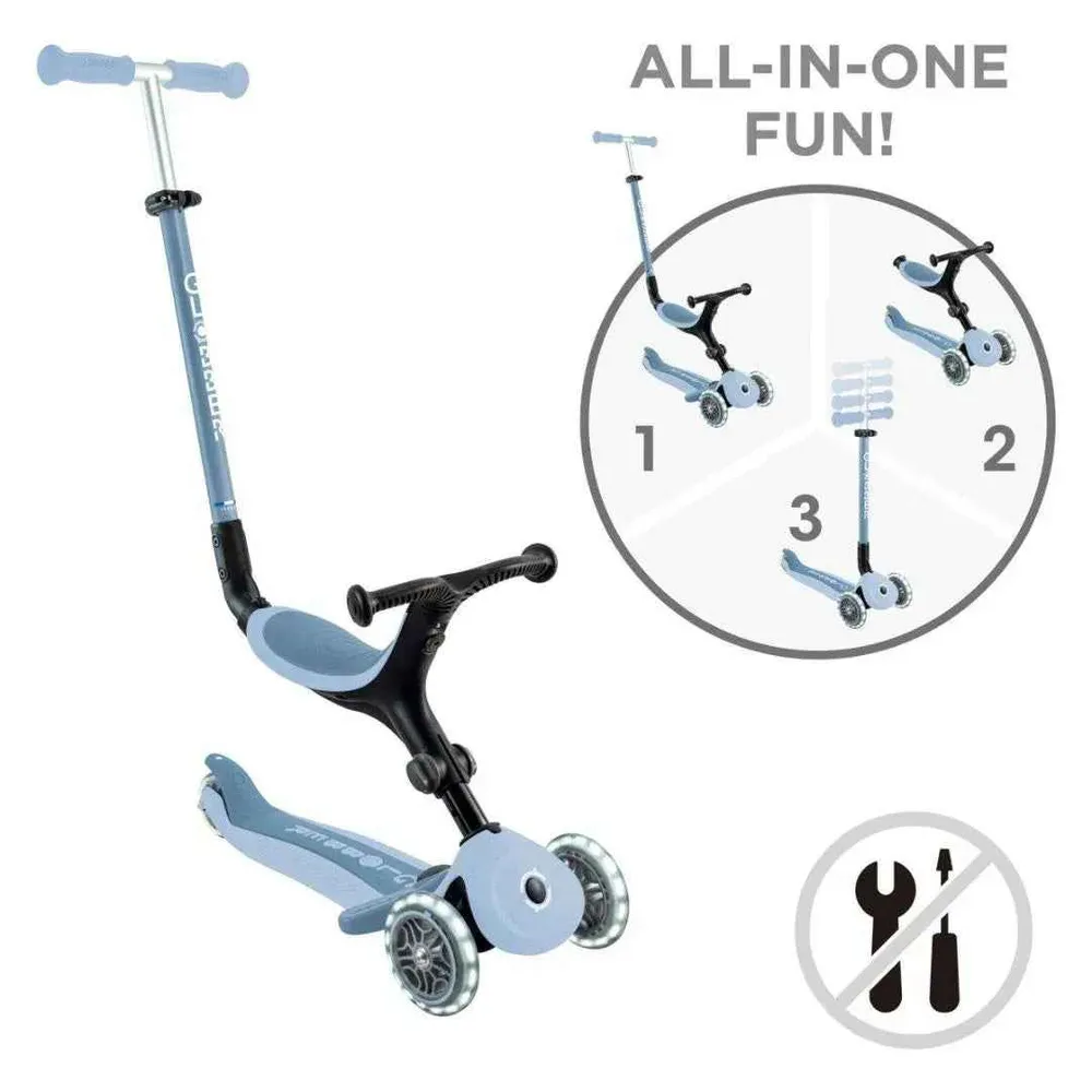 Globber® Sklopivi dječji skuter GO UP Active ECO s svjetlećim kotačima Blueberry