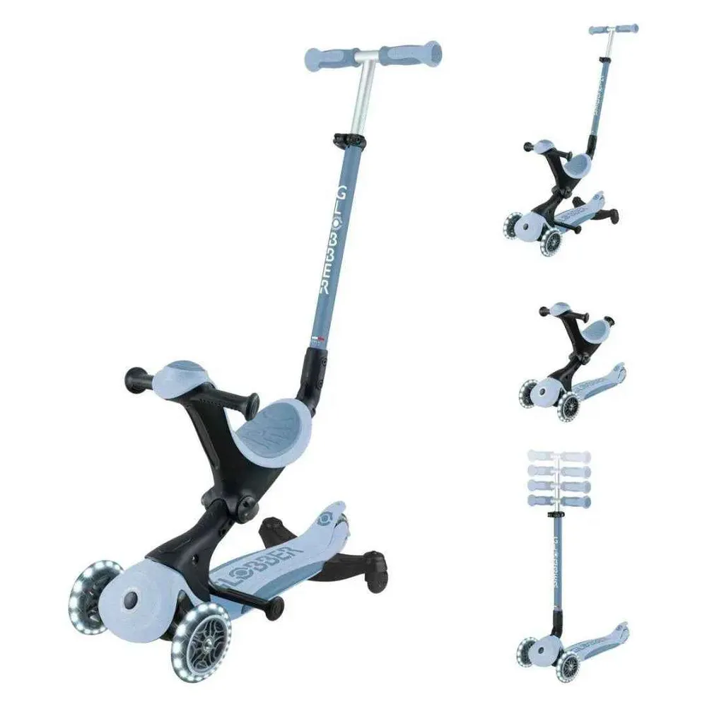Globber® Sklopivi dječji skuter GO UP deluxe 360° s svjetlećim kotačima Blueberry