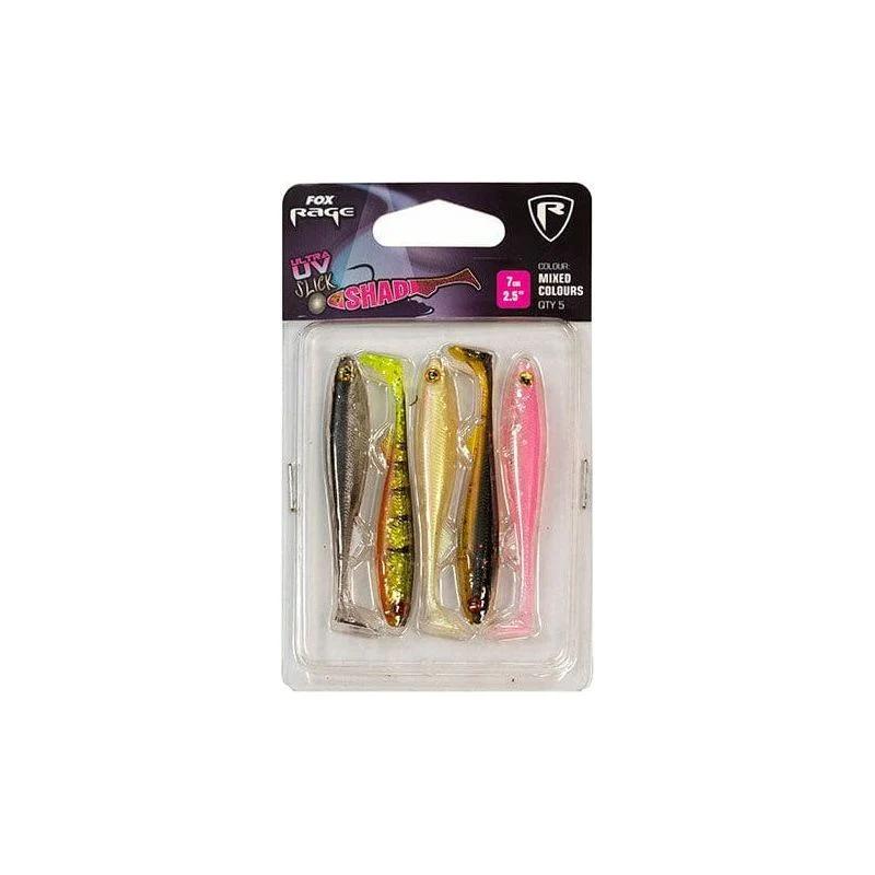 Fox Rage Slick Shad 7cm UV Mixed Colour 5pcs