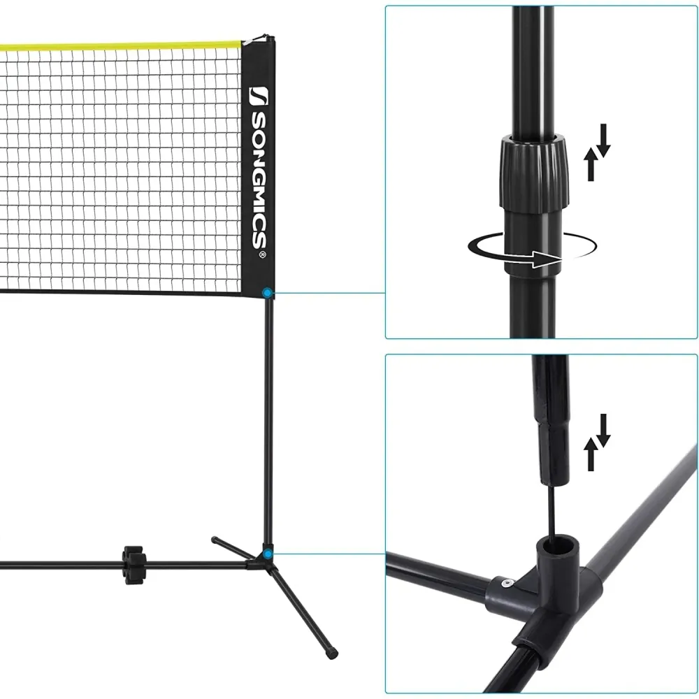 mrež za badminton 400x155 cm, crno-žuta