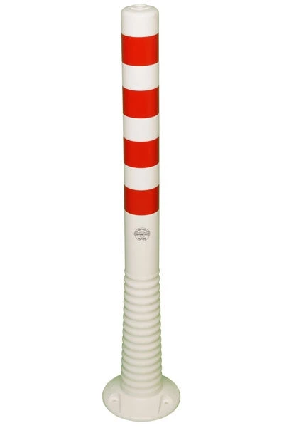 Fleksibilni prometni stup – Elasto – 1000 mm / bijeli s crvenim reflektirajućim trakama (Povrat)