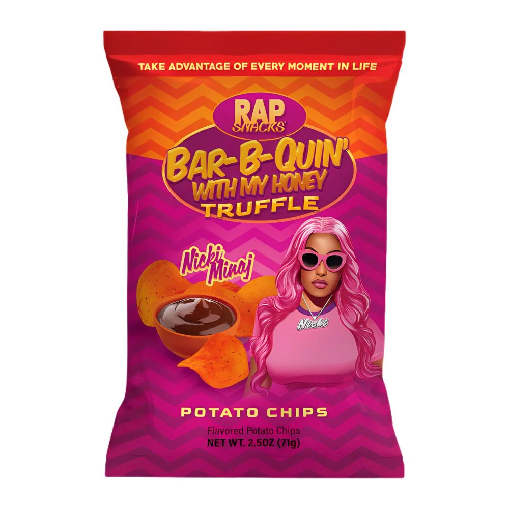 Rap Snacks Nicki Minaj Bar-B-Quin' Honey Truffle Potato Chips, čips s okusom BBQ i medenog tartufa od 71g