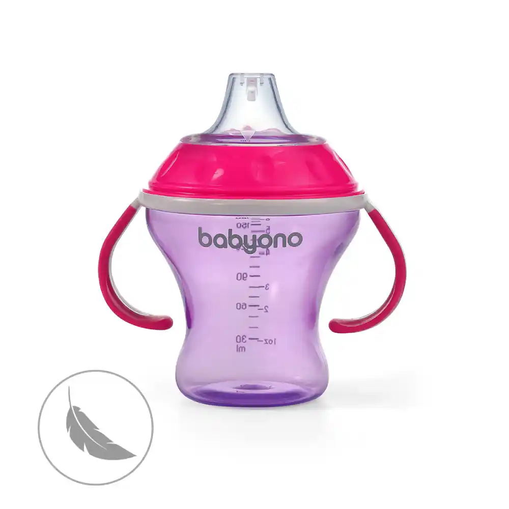 BabyOno Neprolijevajuć čš Natural, ljubičasto-roza
