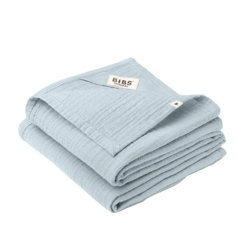 BIBS Spavanje - Muslin Tkanina za pelene u 2-paku - 70x70 cm. - Baby Blue